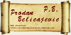 Prodan Beličajević vizit kartica